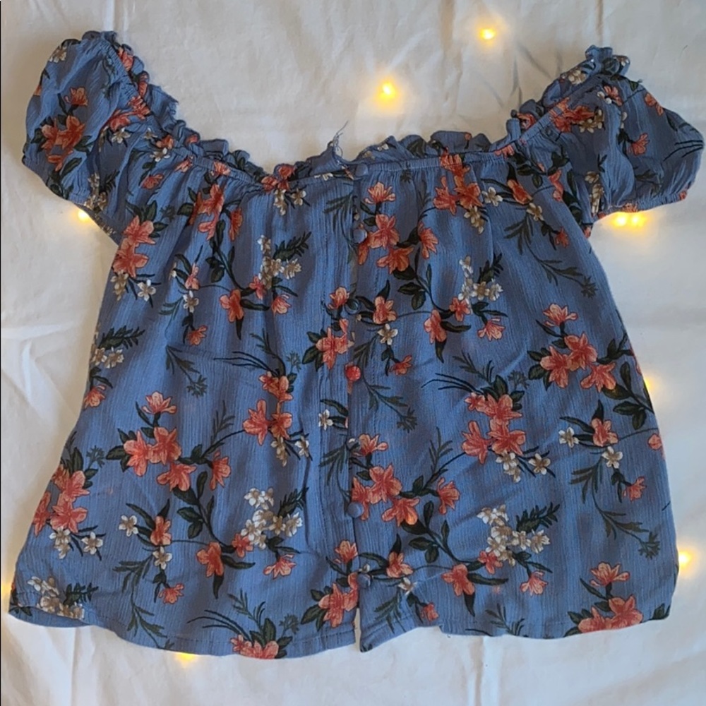 Blue floral blouse